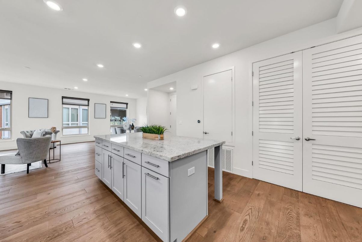 Interior, Kitchen, Recessed Lighting, Wood Texture Flooring