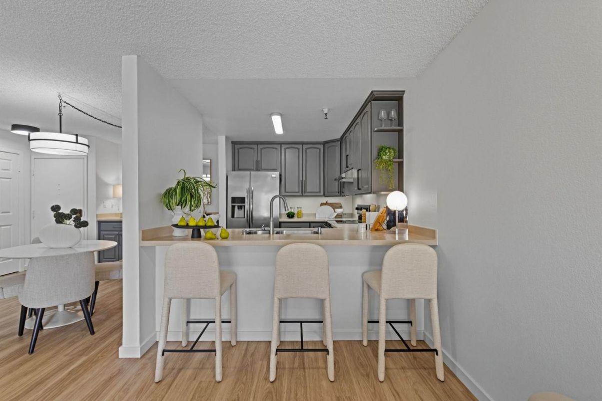 Interior, Kitchen, Stainless Steel Appliances, Wood Texture Flooring