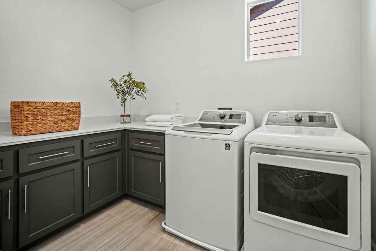 Interior, Washer, Wood Texture Flooring