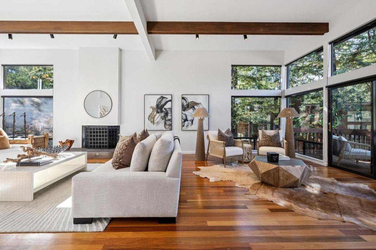 Fireplace, Interior, Living room, Wooden Beams, Wood Texture Flooring