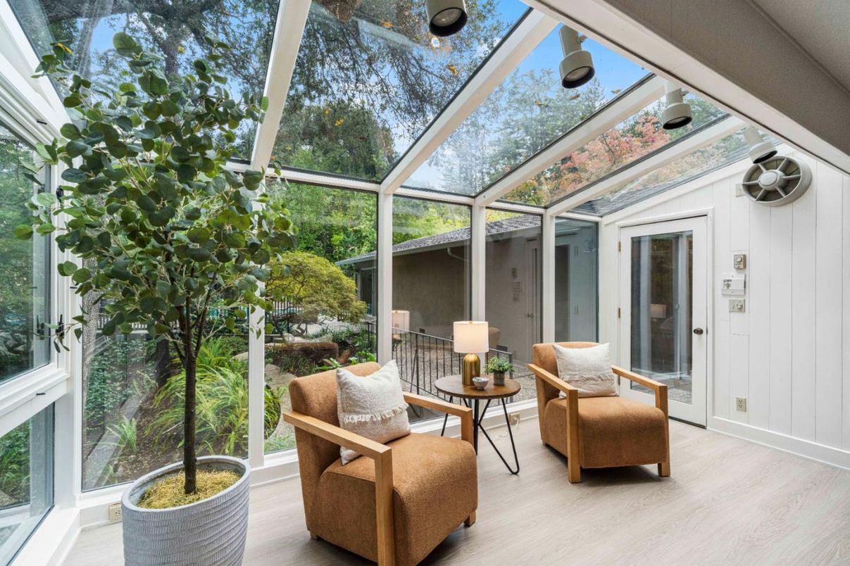 Glass Ceilings, Interior, Sun Room, Wood Texture Flooring
