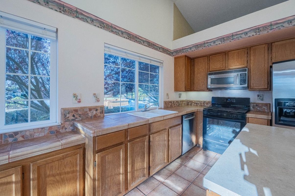 Interior, Kitchen, Stainless Steel Appliances, Tile Countertops