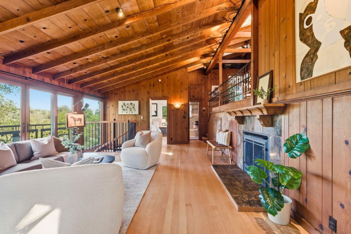 Fireplace, Interior, Living room, Wooden Beams, Wooden Ceilings, Wood Texture Flooring, Wooden Walls