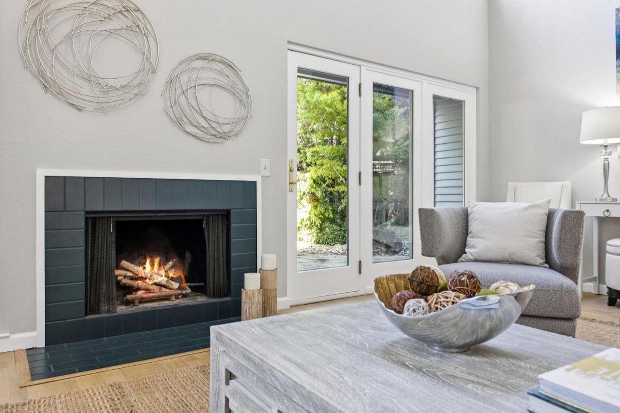 Fireplace, Interior, Wood Texture Flooring