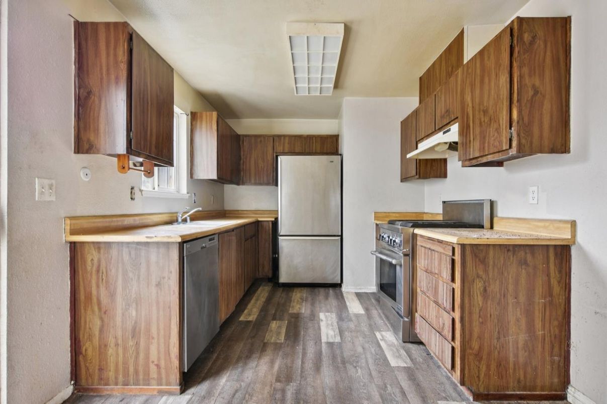 Interior, Kitchen, Wood Texture Flooring