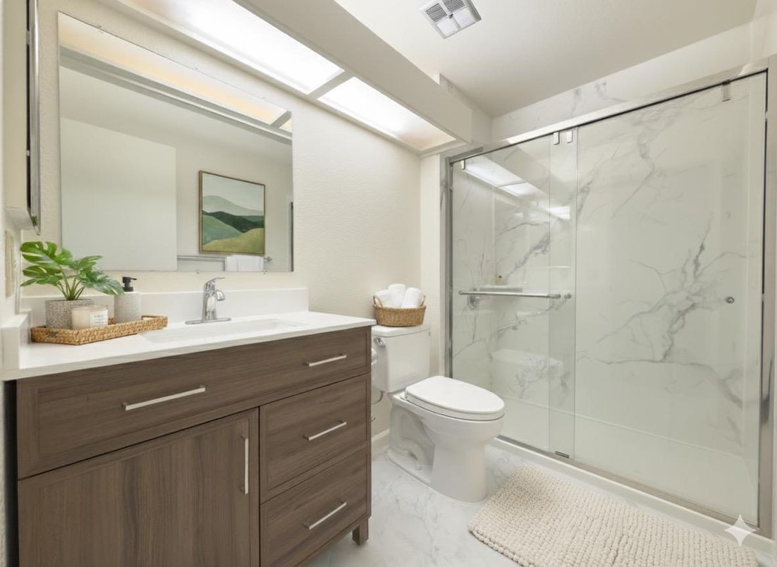 Bathroom, Glass Shower, Interior, Marble, Marble Walls