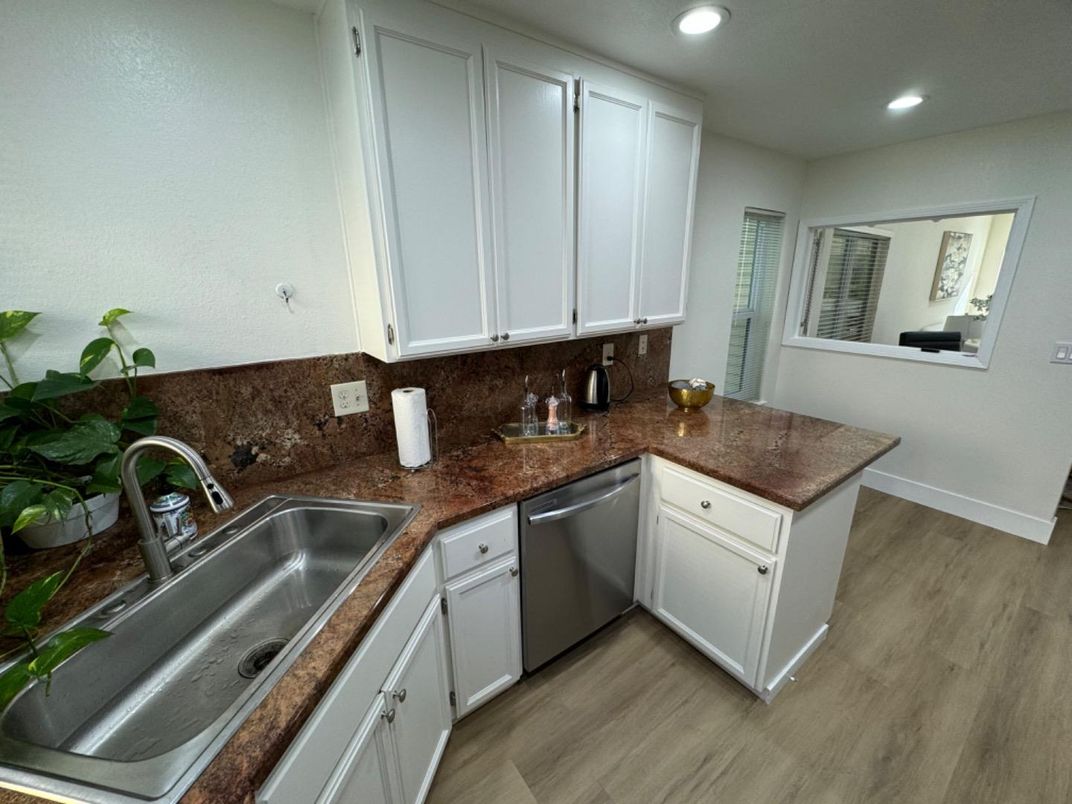 Interior, Kitchen, Recessed Lighting, Wood Texture Flooring
