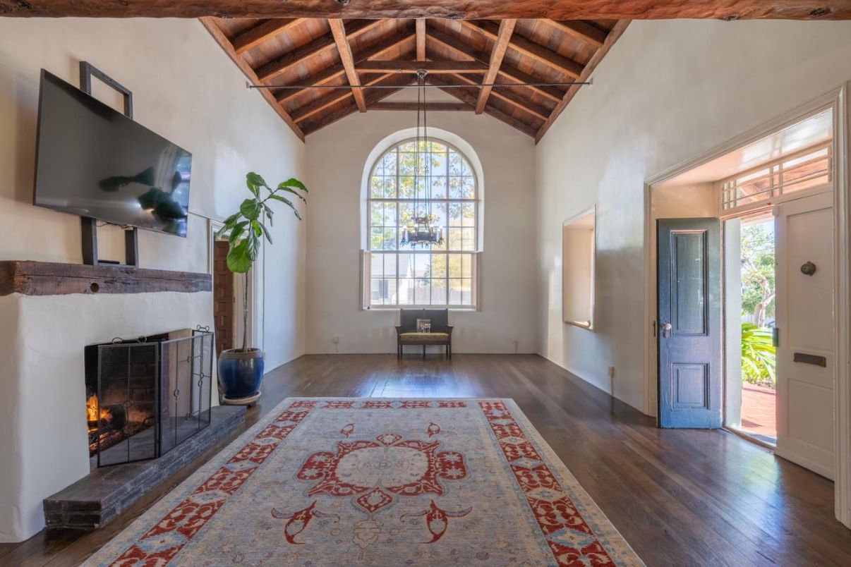 Fireplace, Interior, Pendant Lights, Wooden Beams, Wooden Ceilings, Wood Texture Flooring