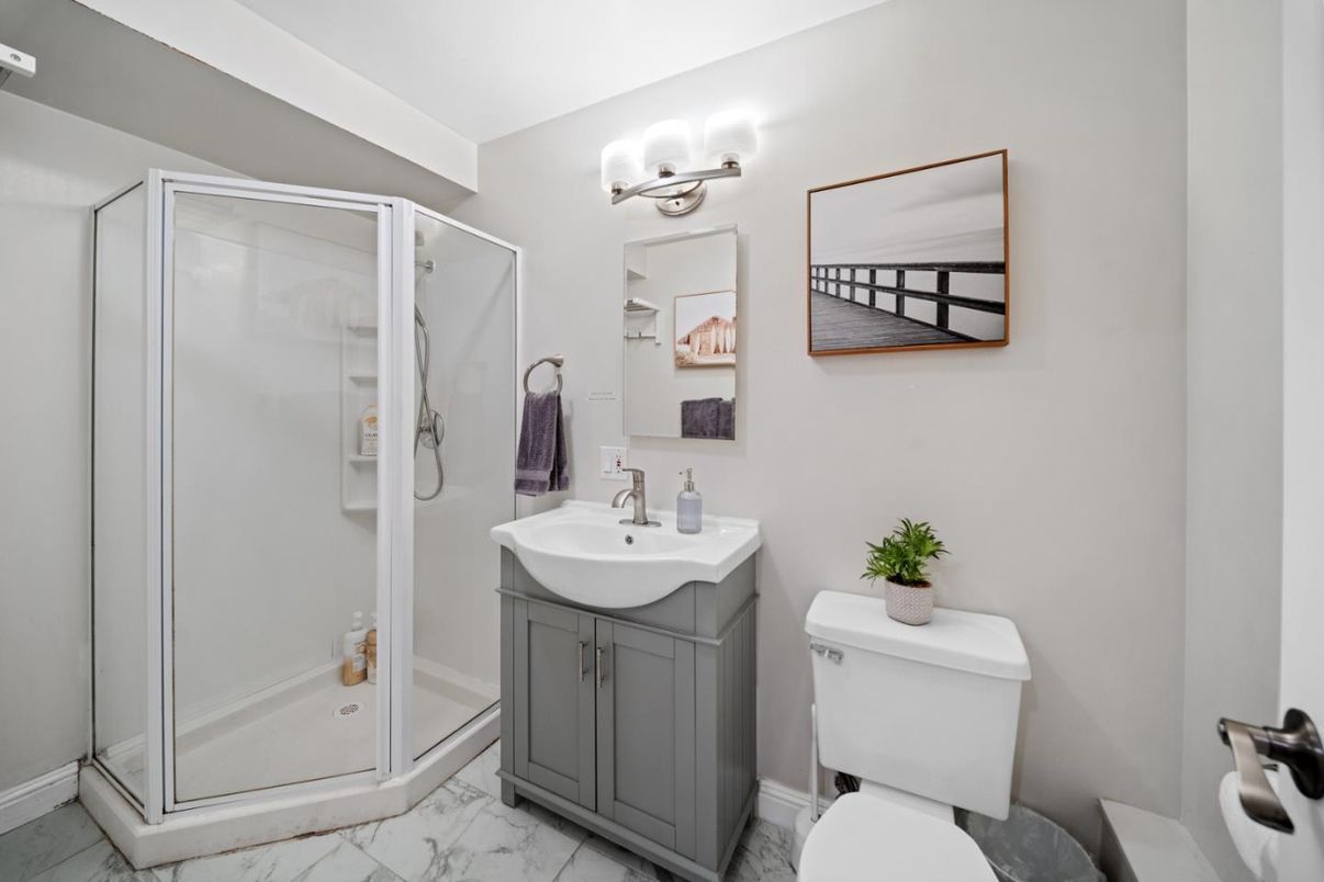 Bathroom, Glass Shower, Interior, Marble