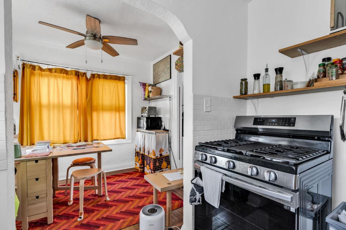 Interior, Kitchen, Stainless Steel Appliances, Wood Texture Flooring