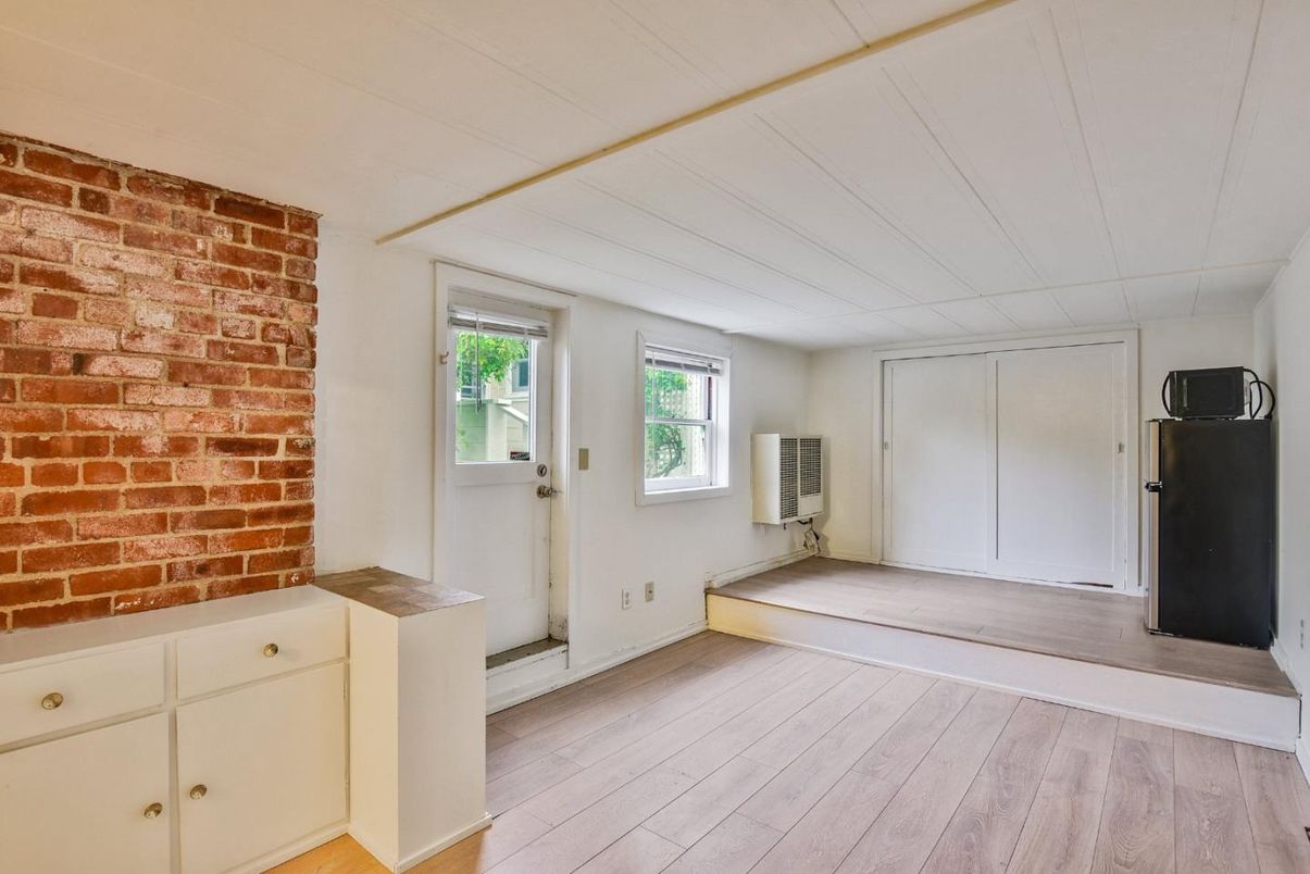 Empty room, Interior, Stone Walls, Wood Texture Flooring