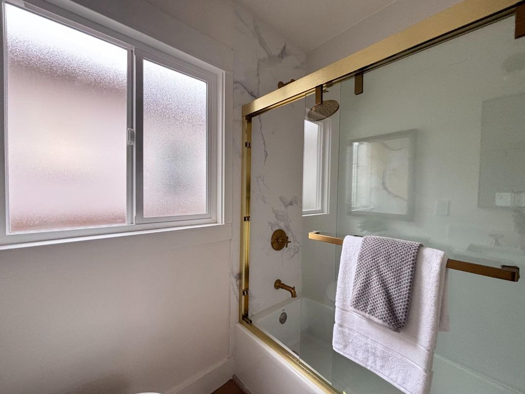 Bathroom, Glass Shower, Interior, Marble Walls