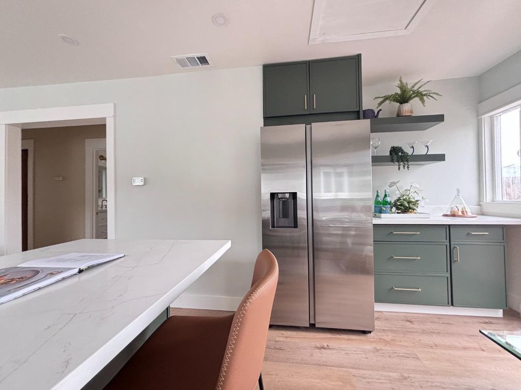 Interior, Kitchen, Stainless Steel Appliances, Wood Texture Flooring