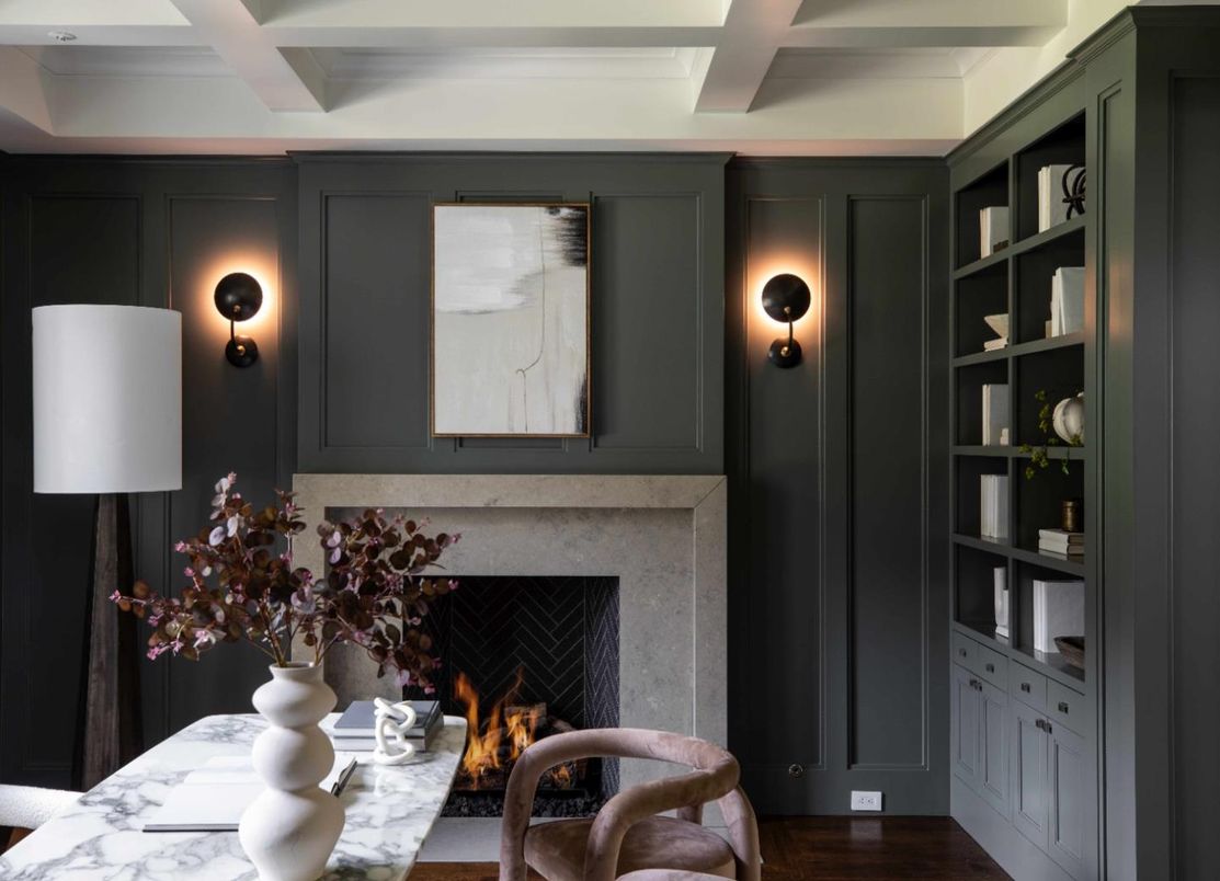 Fireplace, Interior, Wood Texture Flooring