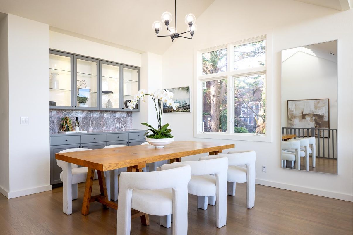 Chandelier, Dining room, Interior, Wood Texture Flooring