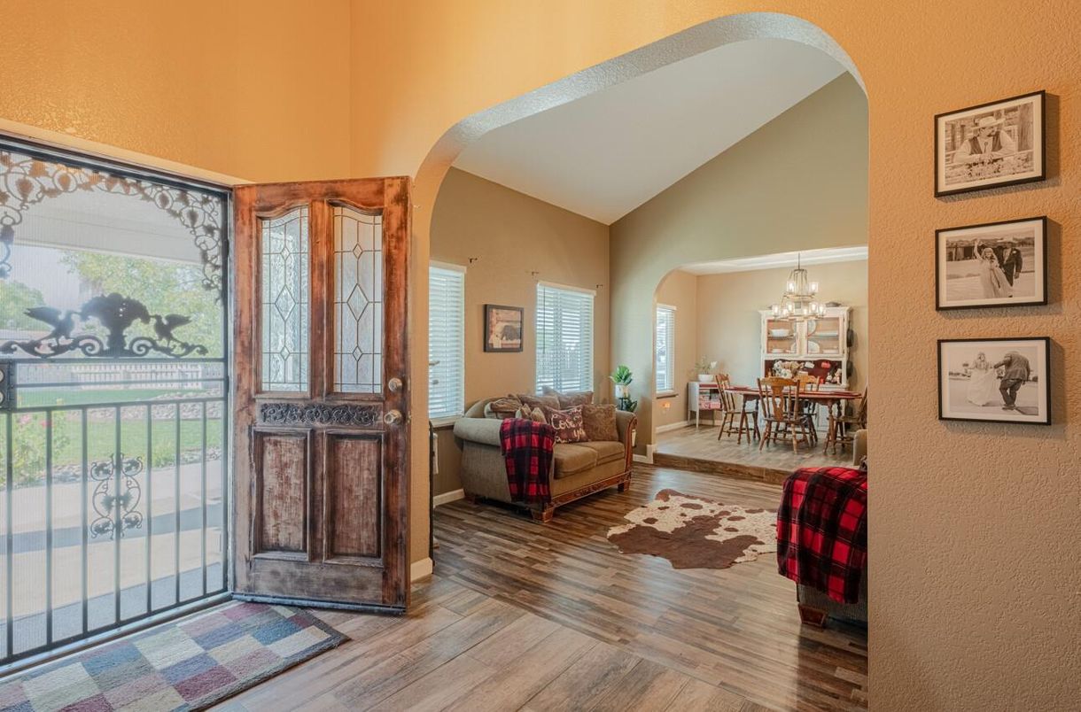 Chandelier, Dining room, Interior, Wood Texture Flooring