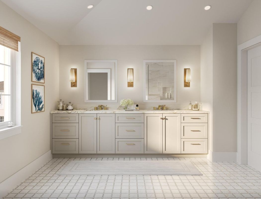 Bathroom, Dual Sink Vanities, Interior, Recessed Lighting