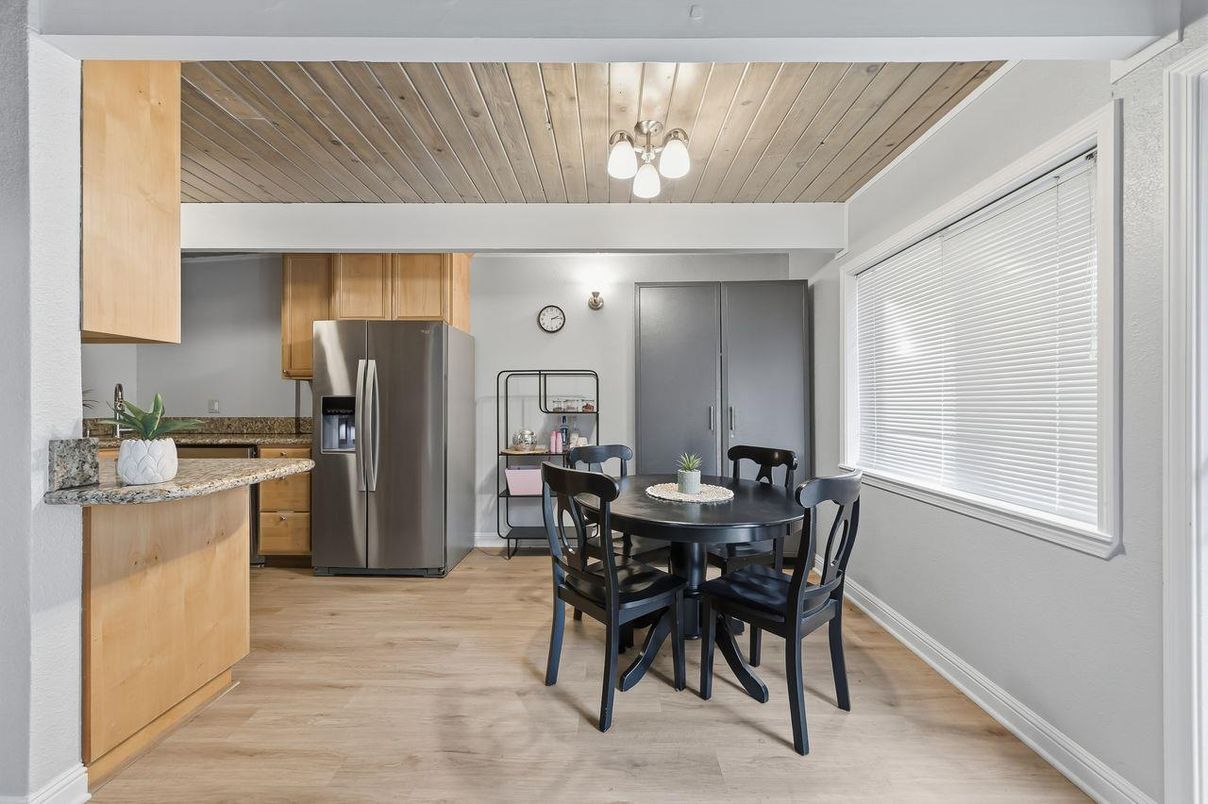 Dining room, Interior, Kitchen, Wooden Ceilings, Wood Texture Flooring