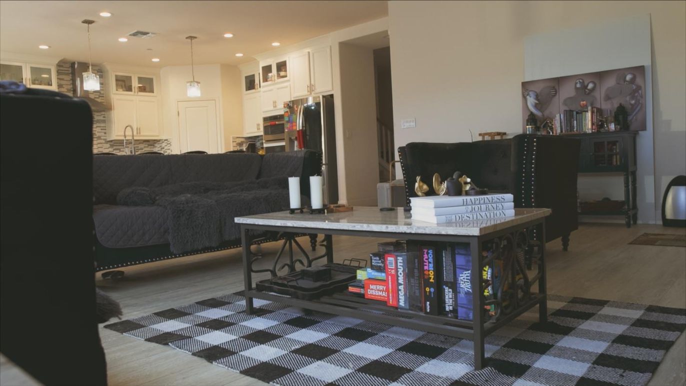 Interior, Kitchen, Living room, Pendant Lights, Recessed Lighting, Wood Texture Flooring