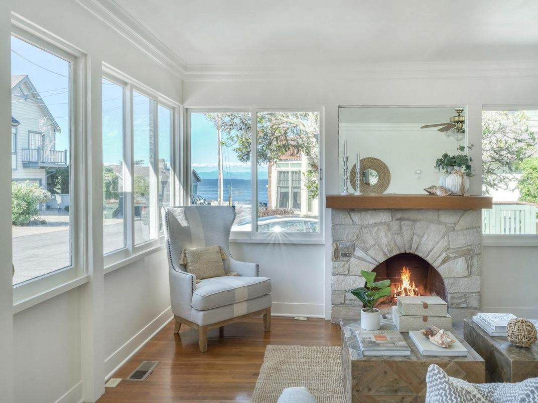 Fireplace, Interior, Water, Wood Texture Flooring