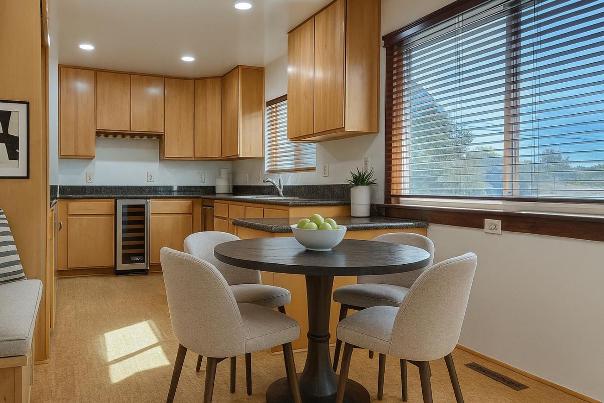 Dining room, Interior, Kitchen, Recessed Lighting
