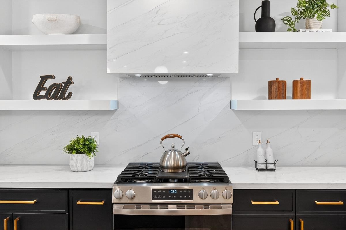 Interior, Kitchen, Marble Walls, Stainless Steel Appliances