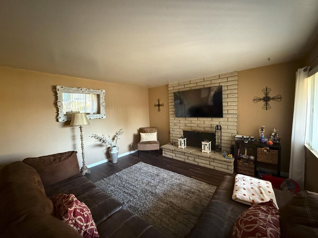 Fireplace, Interior, Living room, Stone Walls, Wood Texture Flooring