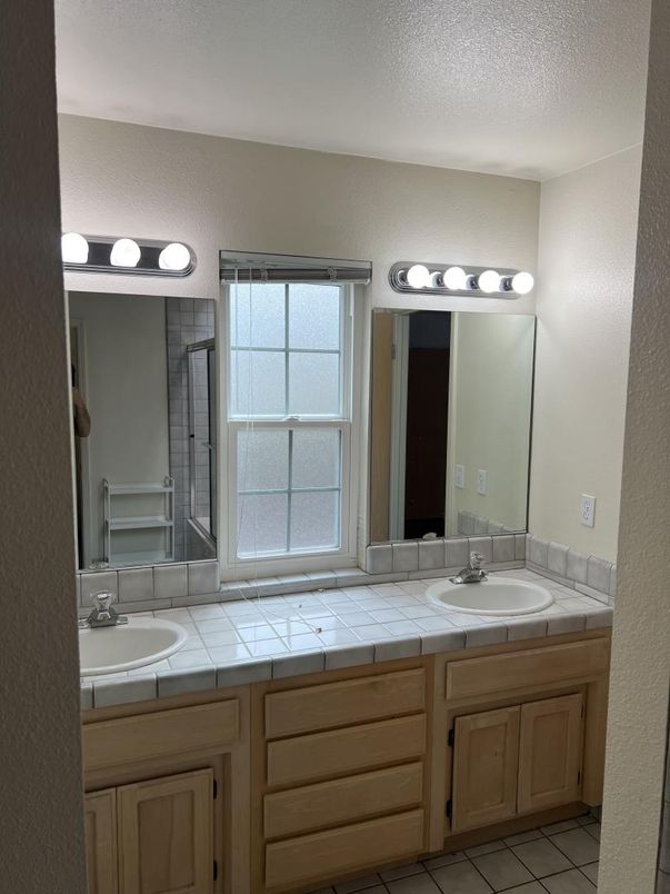 Bathroom, Dual Sink Vanities, Interior, Tile Countertops