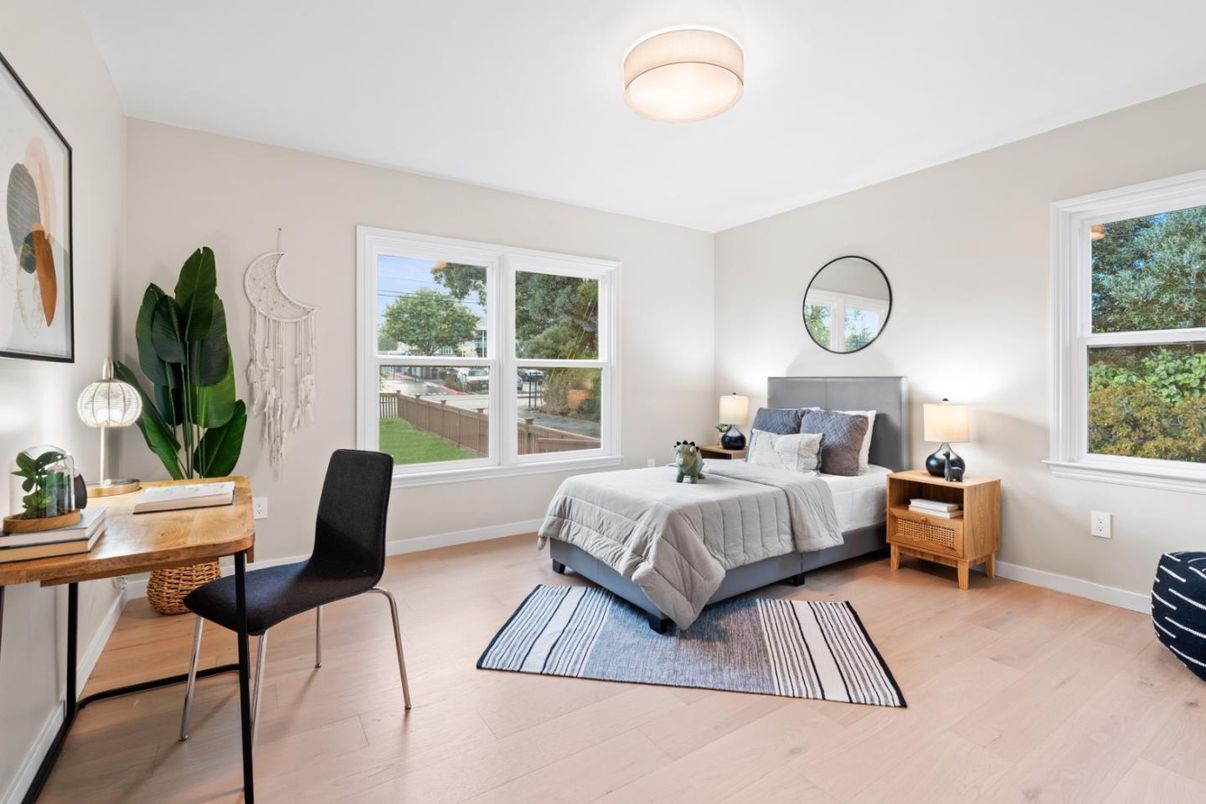 Bedroom, Home Office, Interior, Wood Texture Flooring