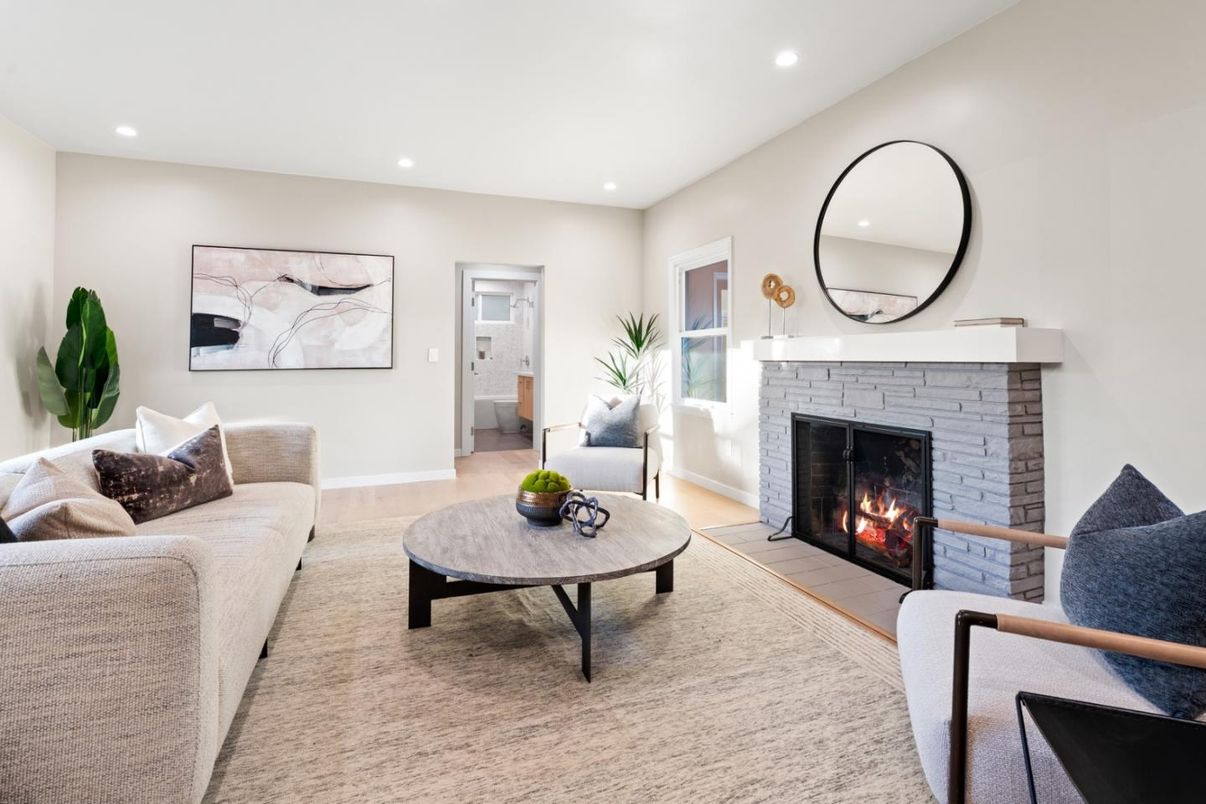 Fireplace, Interior, Living room, Recessed Lighting