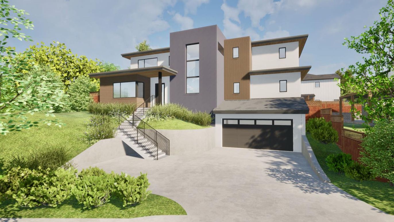 Attached, Exterior, Facade, Modern