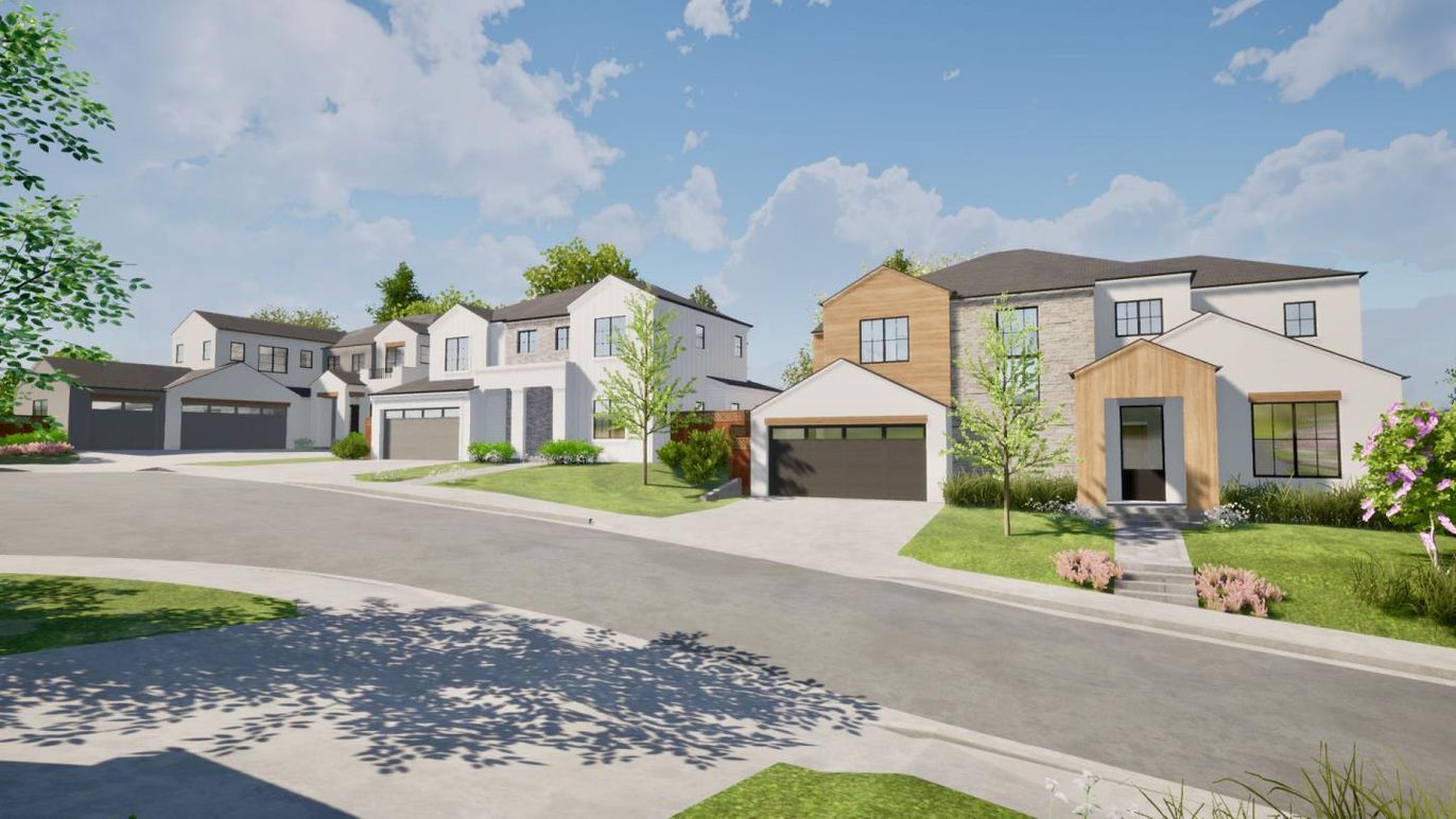 Attached, Detached Garage, Exterior, Facade, French Provincial