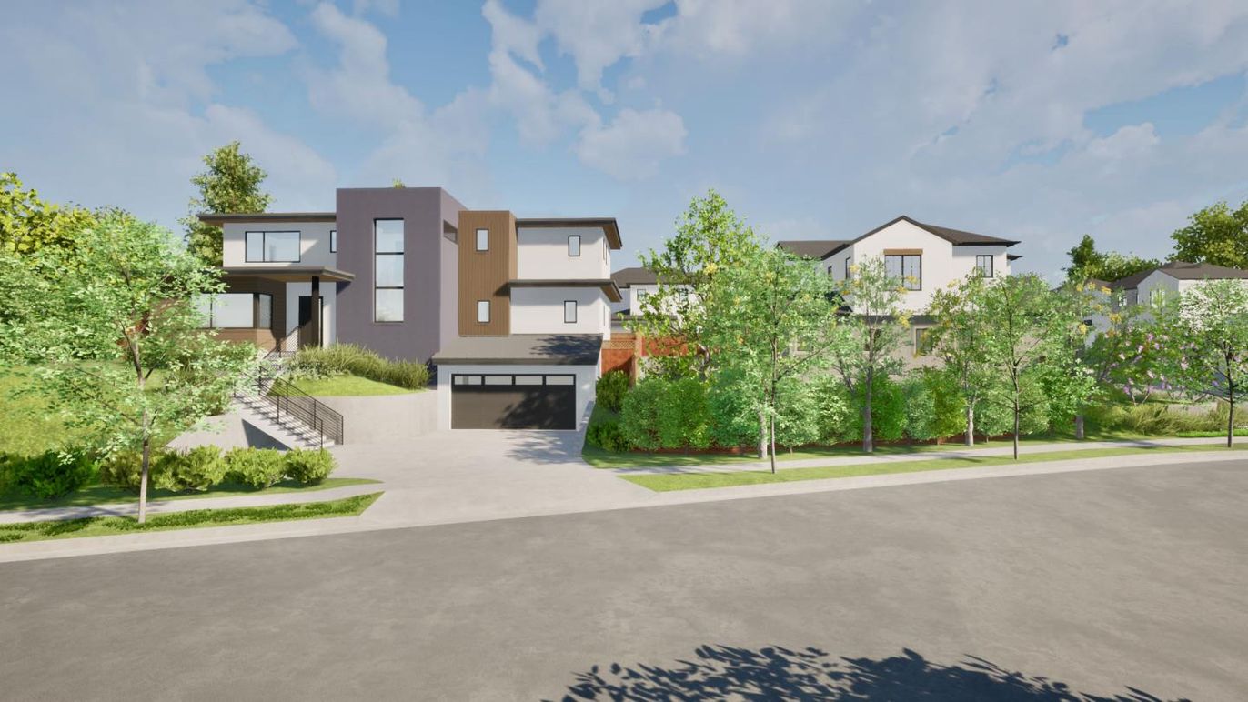 Attached, Exterior, Facade, Modern