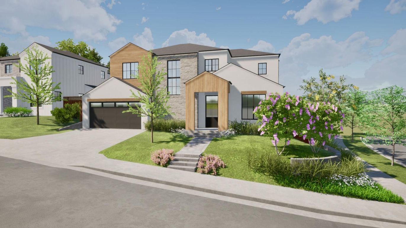 Attached, Exterior, Facade, Modern