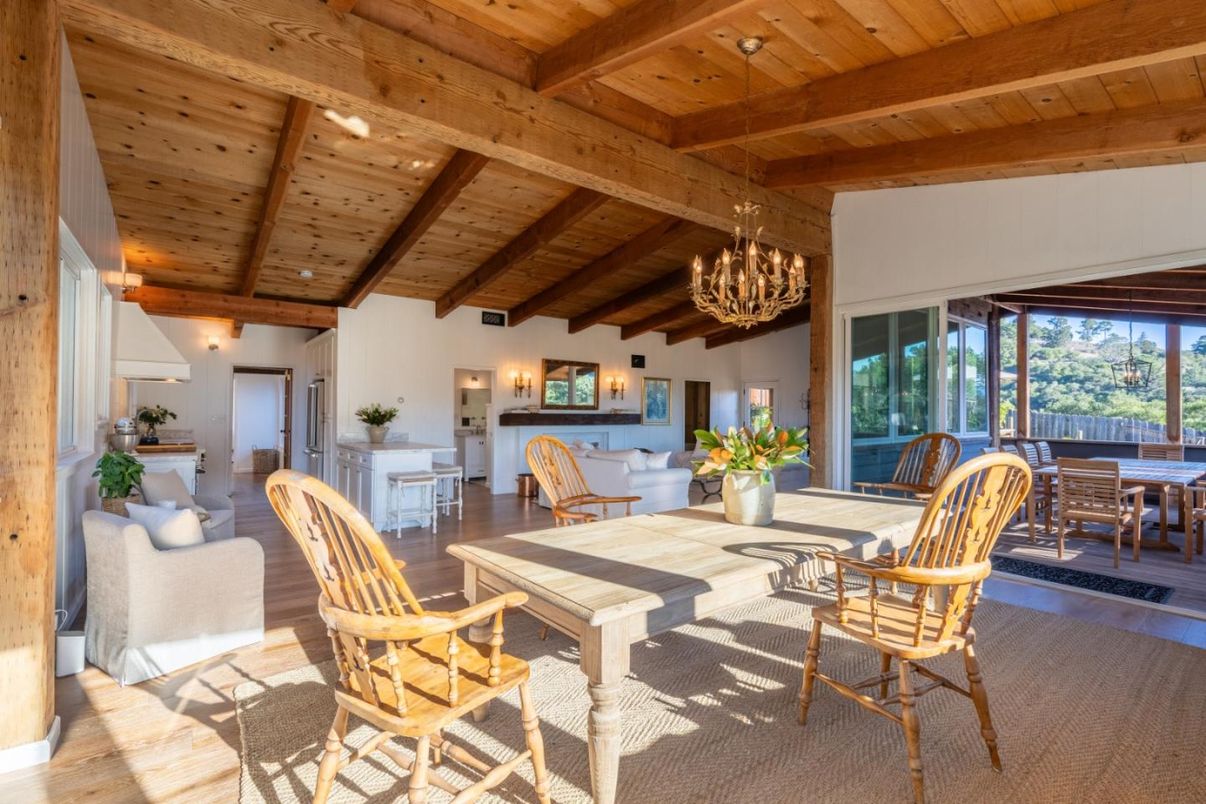 Chandelier, Dining room, Interior, Living room, Wooden Beams, Wooden Ceilings