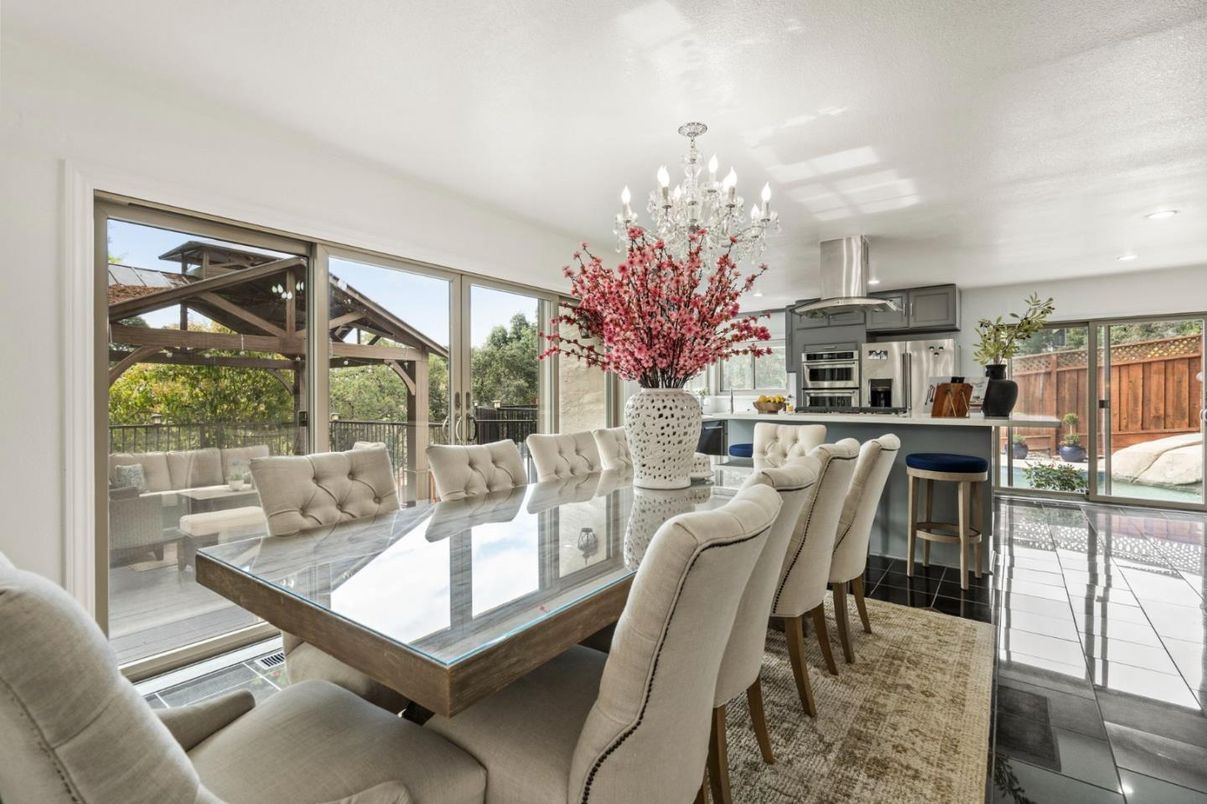 Dining room, Interior, Kitchen, Living room, Recessed Lighting, Stainless Steel Appliances
