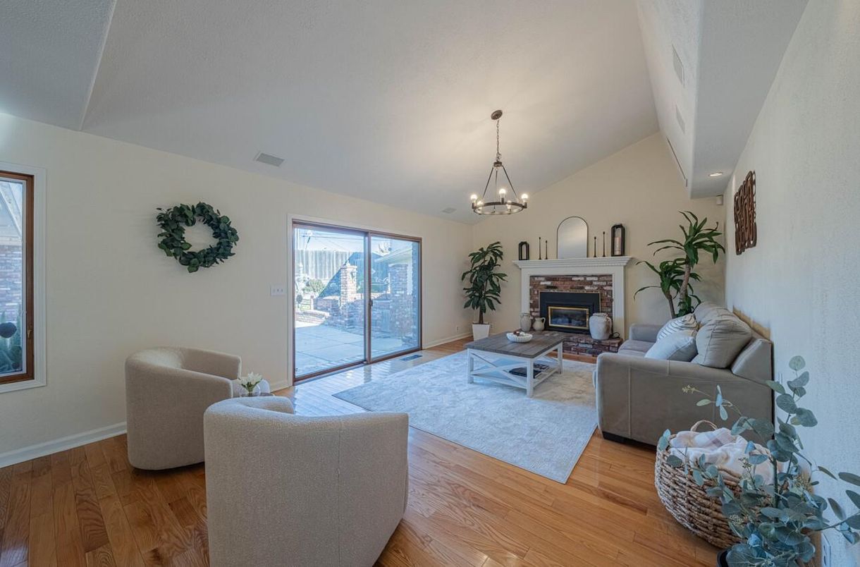 Chandelier, Fireplace, Interior, Living room, Wood Texture Flooring