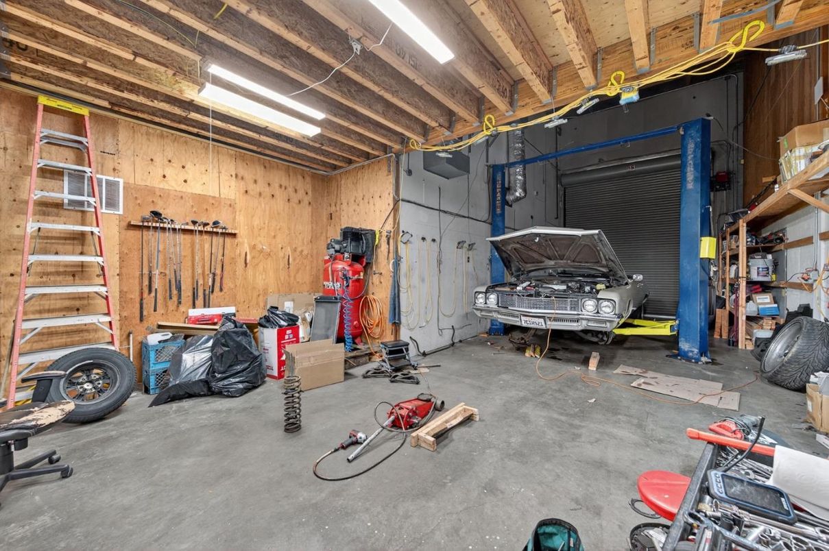 Garage, Interior, Wooden Beams, Wooden Ceilings, Wooden Walls
