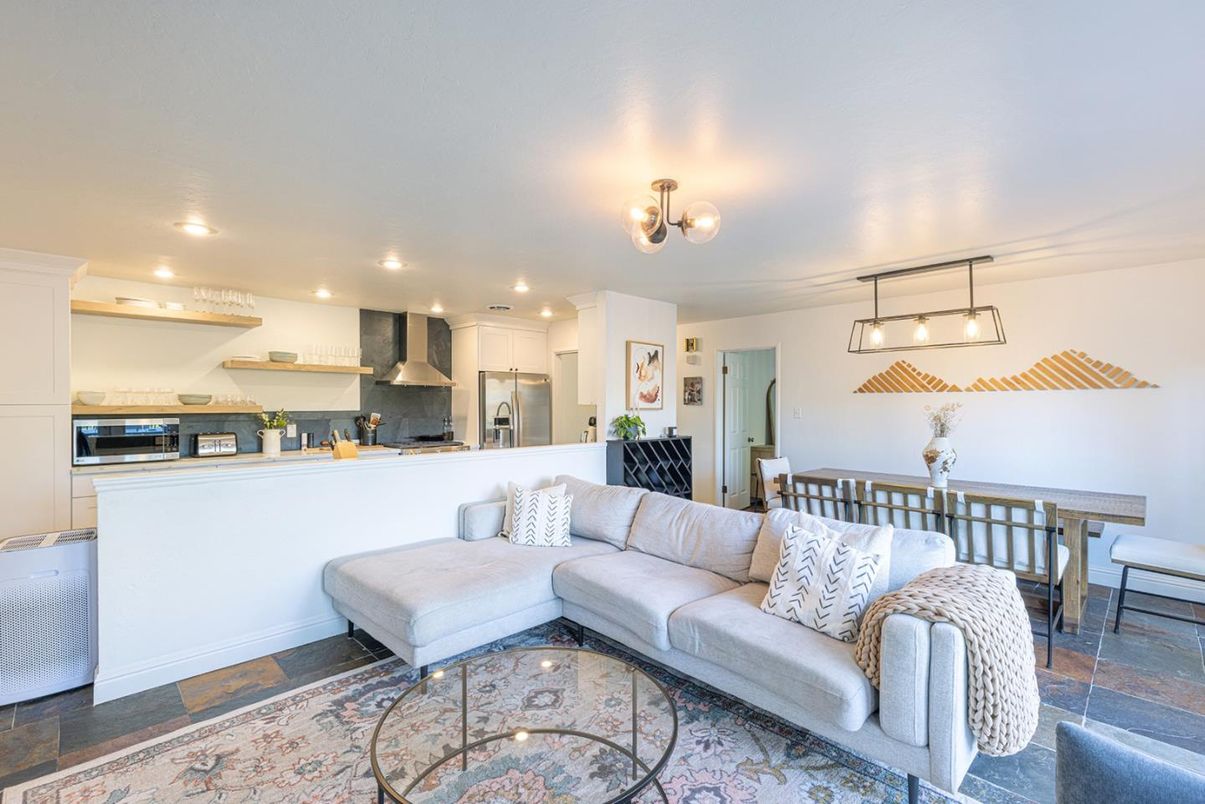 Dining room, Interior, Kitchen, Living room, Recessed Lighting, Stainless Steel Appliances