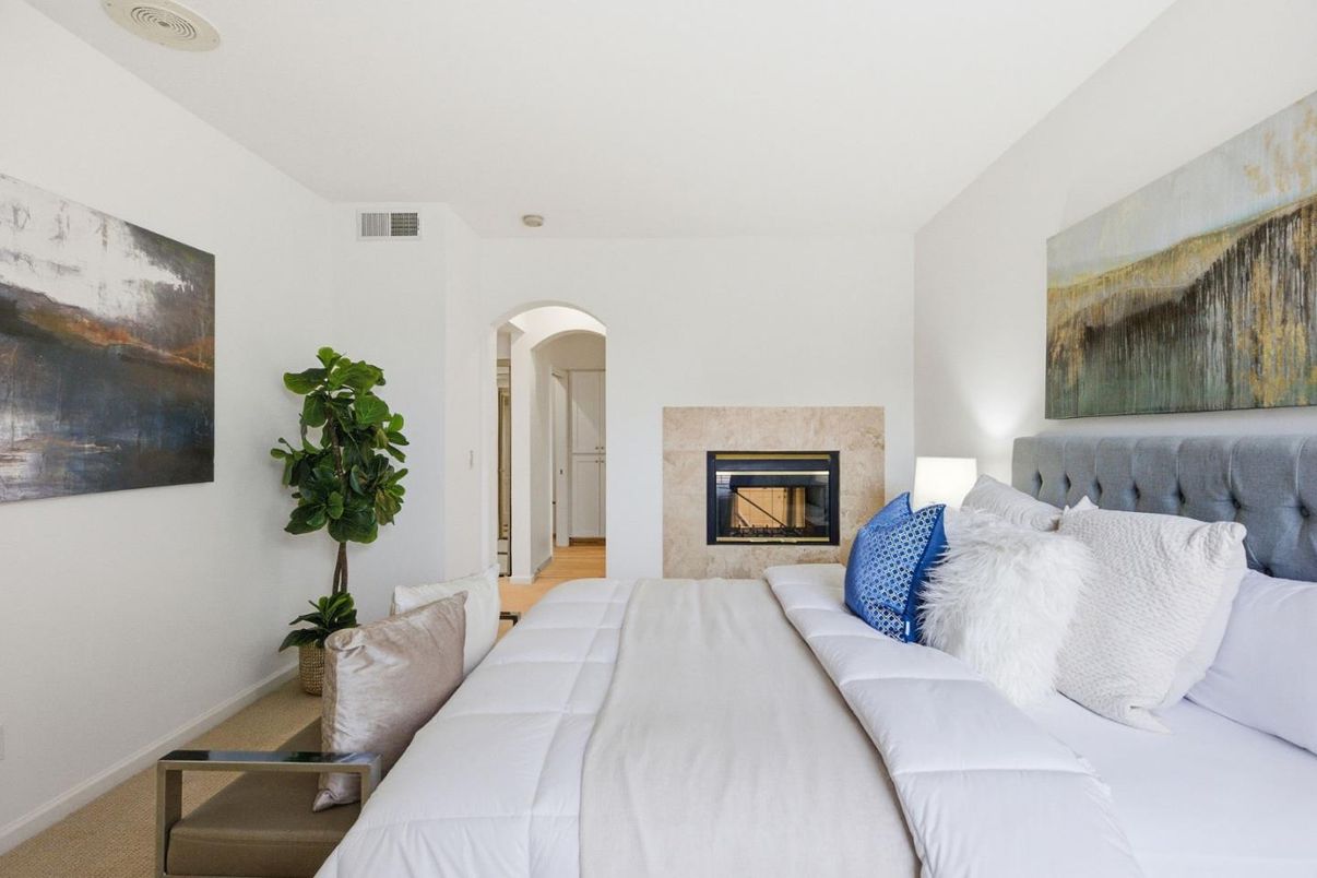 Bedroom, Fireplace, Interior