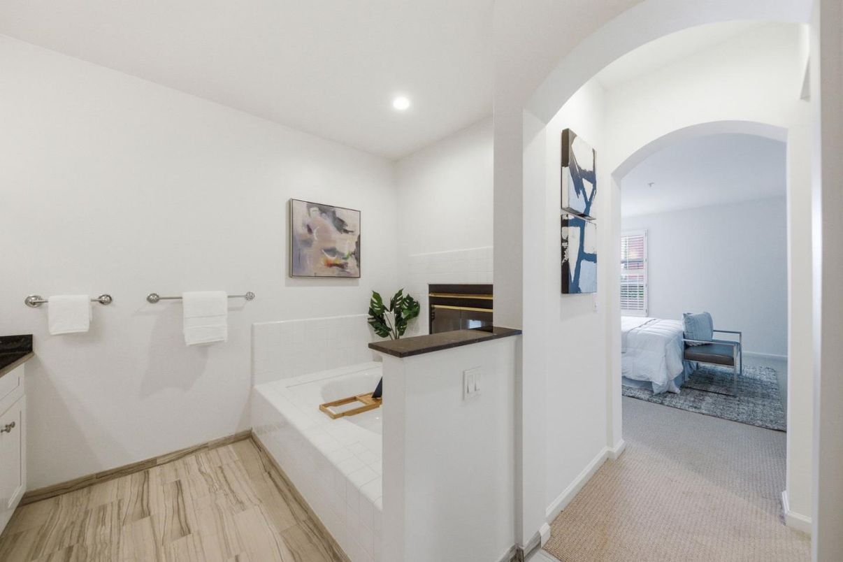 Bathroom, Bedroom, Interior, Recessed Lighting, Wood Texture Flooring