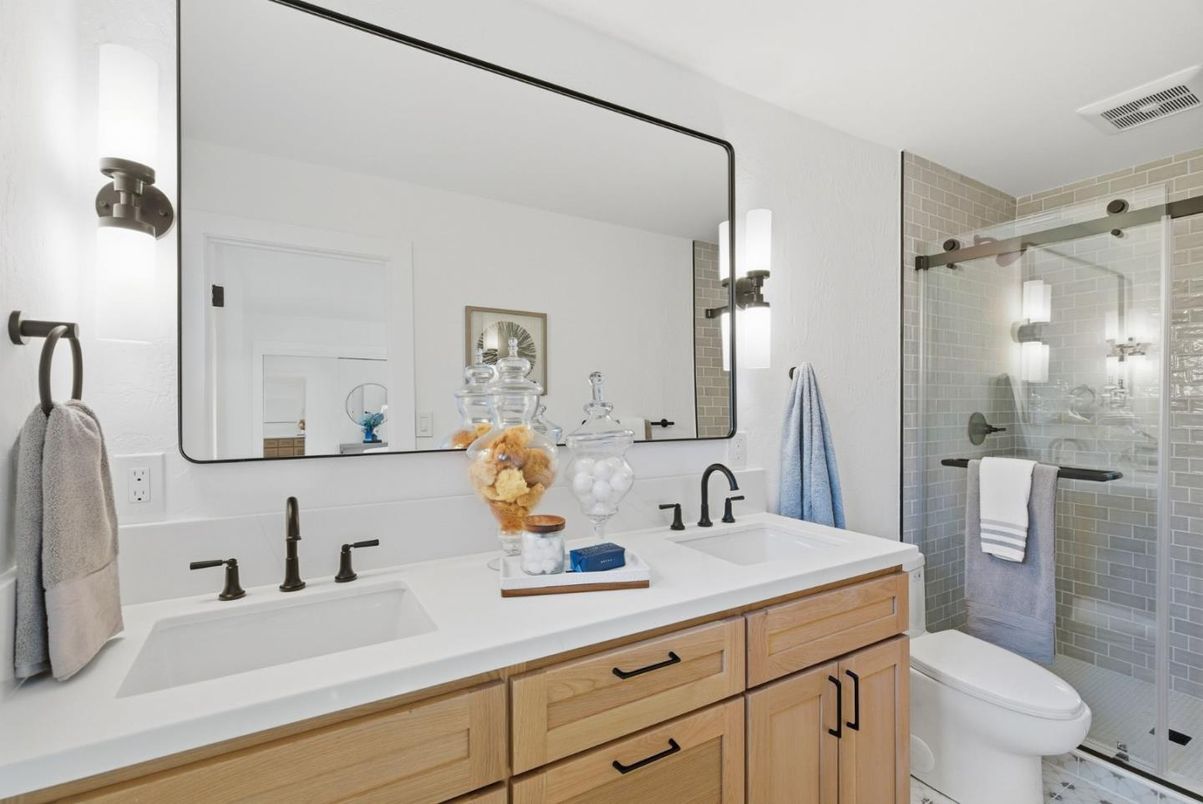 Bathroom, Dual Sink Vanities, Glass Shower, Interior
