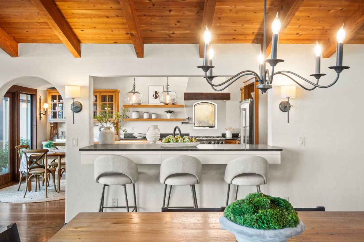 Dining room, Interior, Kitchen, Wooden Beams, Wooden Ceilings, Wood Texture Flooring