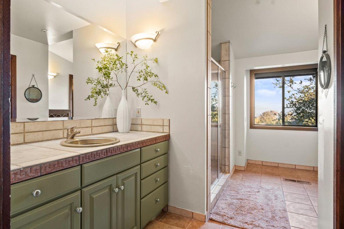 Bathroom, Glass Shower, Interior, Tile Countertops