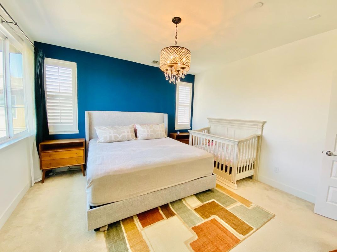 Bedroom, Chandelier, Interior