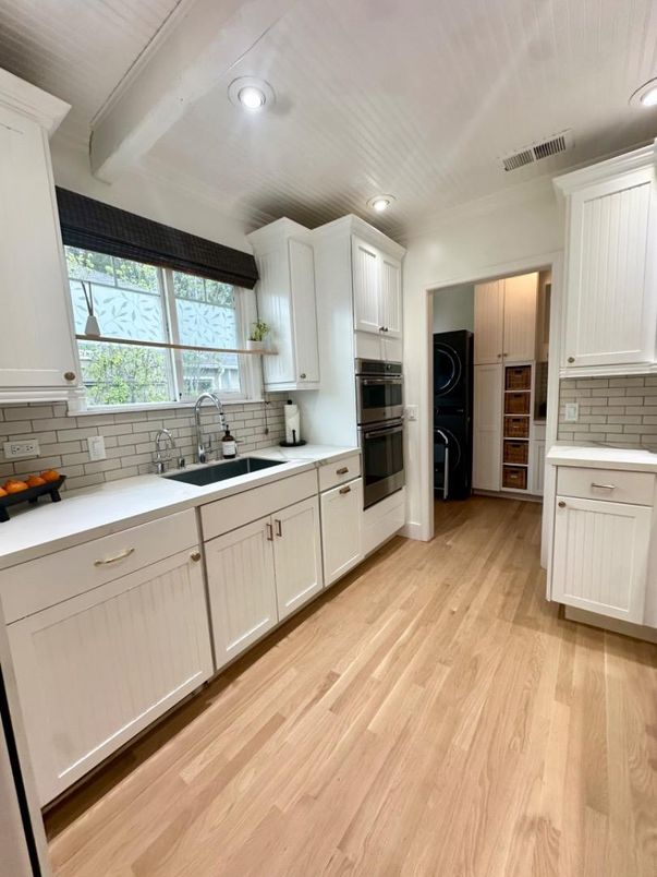 Interior, Kitchen, Recessed Lighting, Wood Texture Flooring