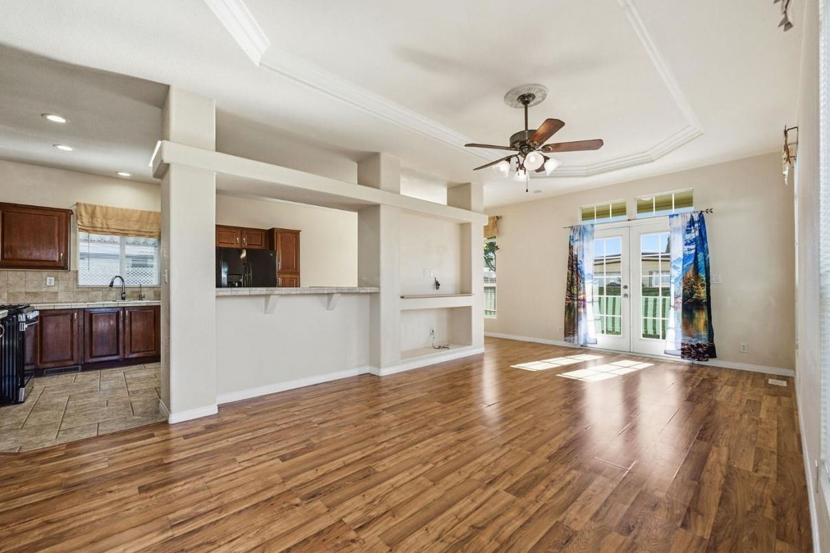 Interior, Kitchen, Recessed Lighting, Wood Texture Flooring