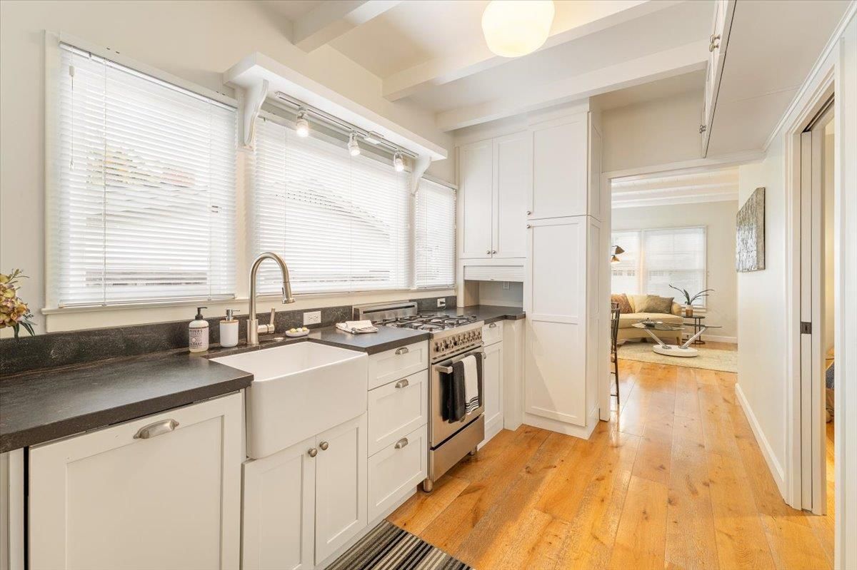 Interior, Kitchen, Stainless Steel Appliances, Wood Texture Flooring
