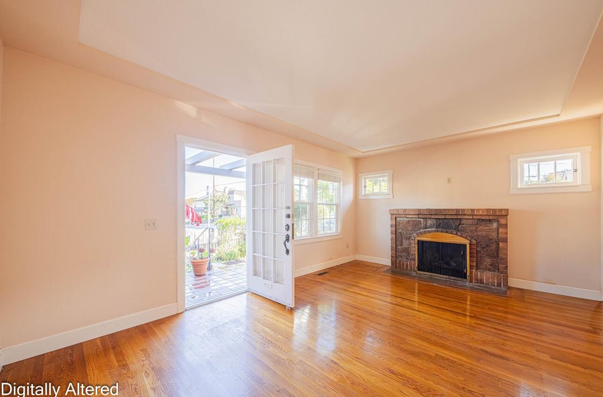 Empty room, Fireplace, Interior, Wood Texture Flooring