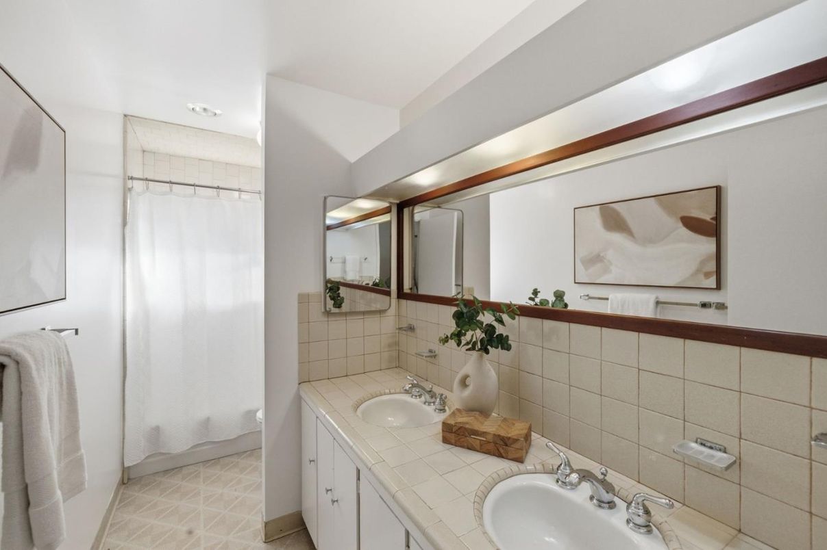 Bathroom, Dual Sink Vanities, Interior, Tile Countertops